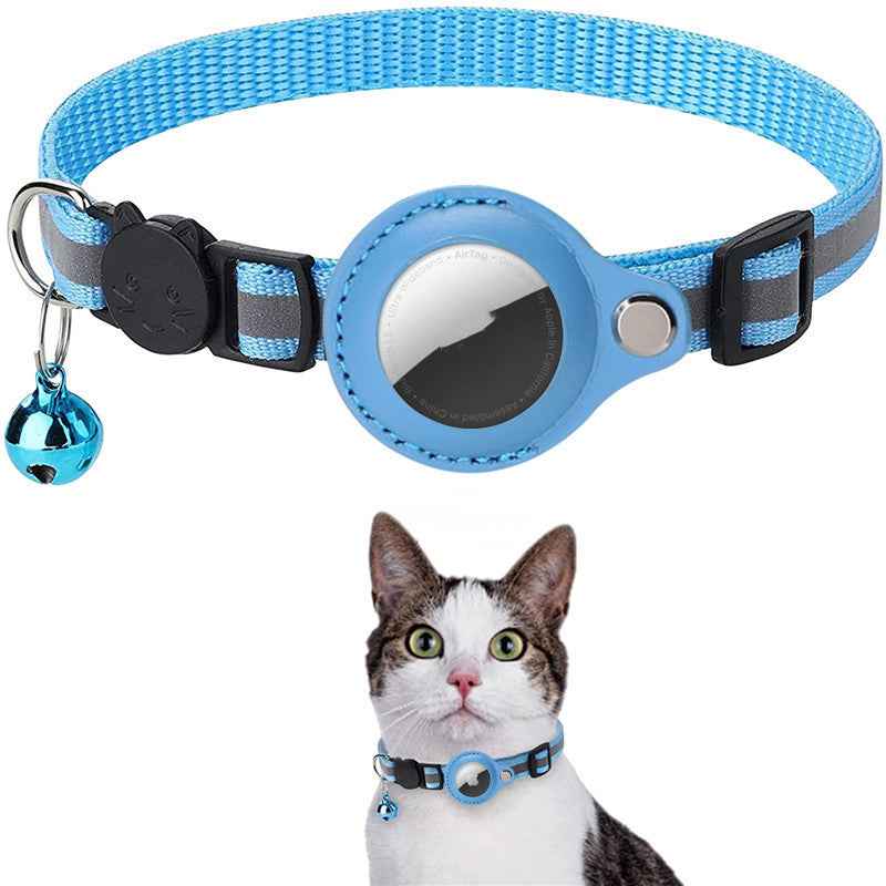 Reflective Dog & Cat Collar with AirTag Holder β Waterproof Nylon GPS Tracking Collar for Pets | Safe Night Walks