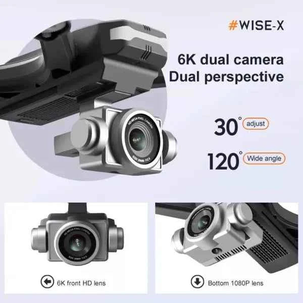 6K HD Dual Camera Drone for Adults & Beginners โ WiFi FPV RC Quadcopter with 2 Batteries & Foldable Design