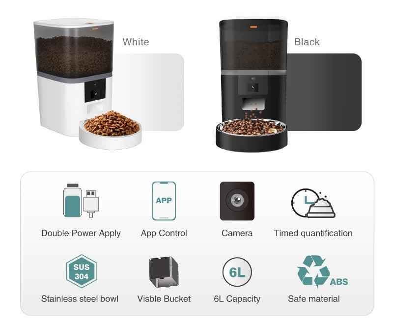 Smart Automatic Pet Feeder with HD Camera β WiFi App-Controlled Dog & Cat Food Dispenser with Two-Way Audio & Video Monitoring