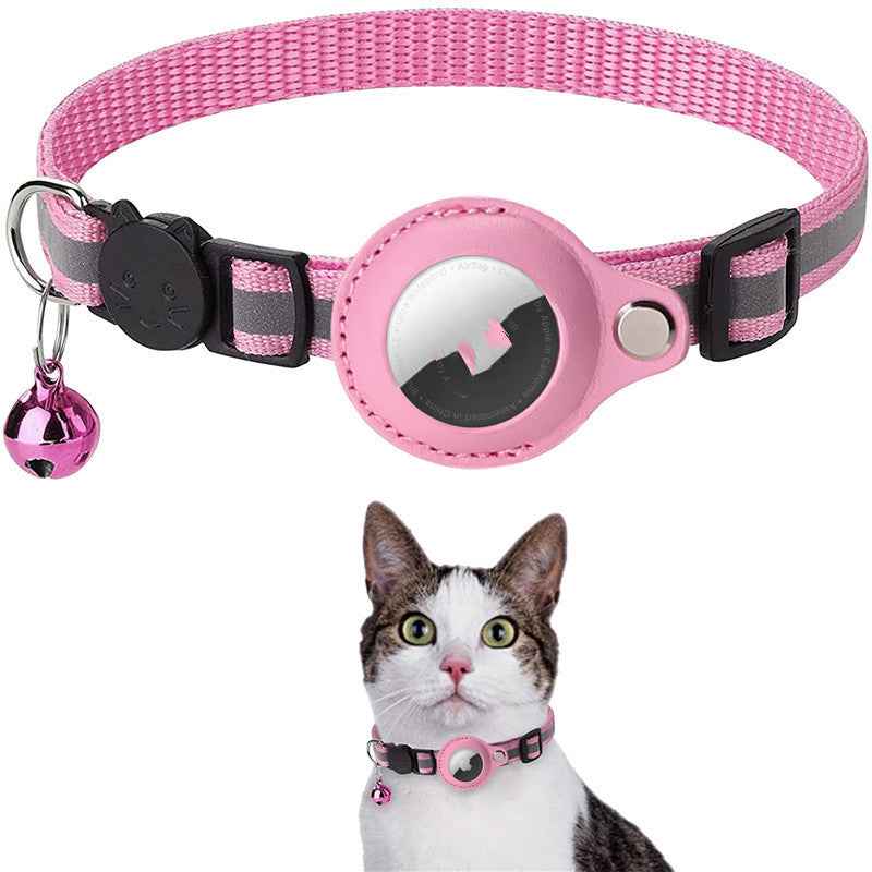 Reflective Dog & Cat Collar with AirTag Holder β Waterproof Nylon GPS Tracking Collar for Pets | Safe Night Walks