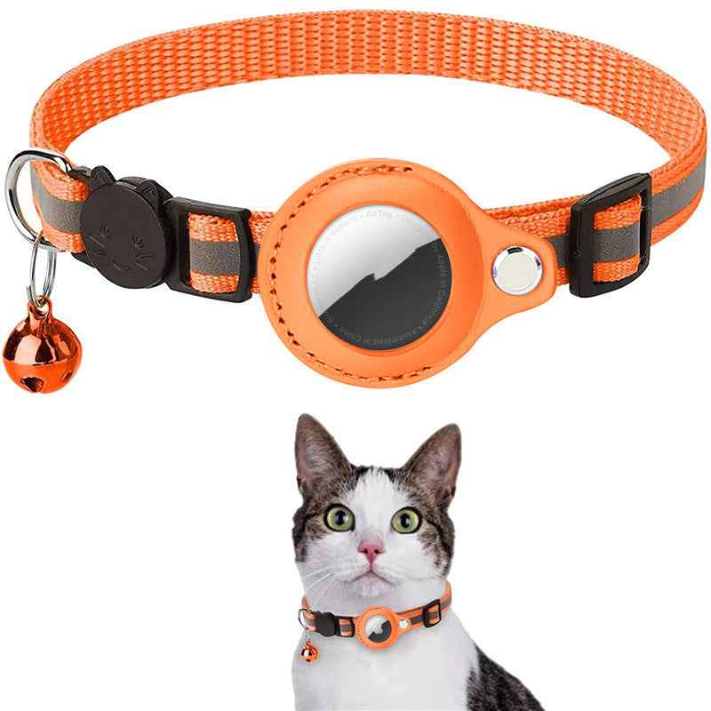 Reflective Dog & Cat Collar with AirTag Holder β Waterproof Nylon GPS Tracking Collar for Pets | Safe Night Walks