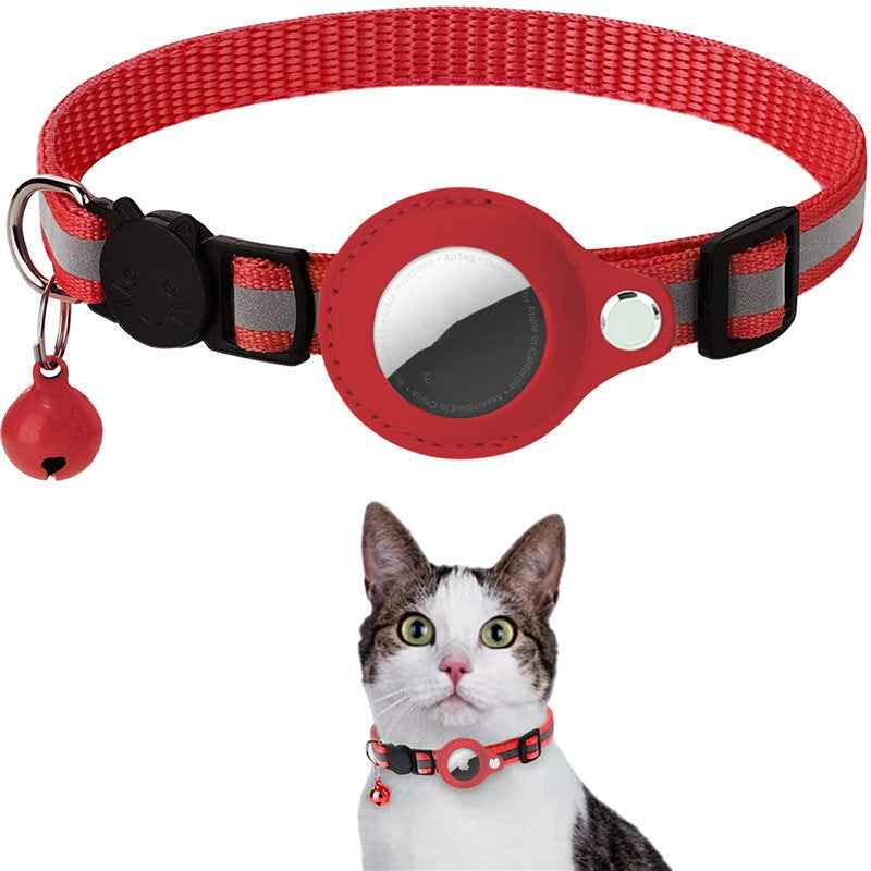 Reflective Dog & Cat Collar with AirTag Holder β Waterproof Nylon GPS Tracking Collar for Pets | Safe Night Walks