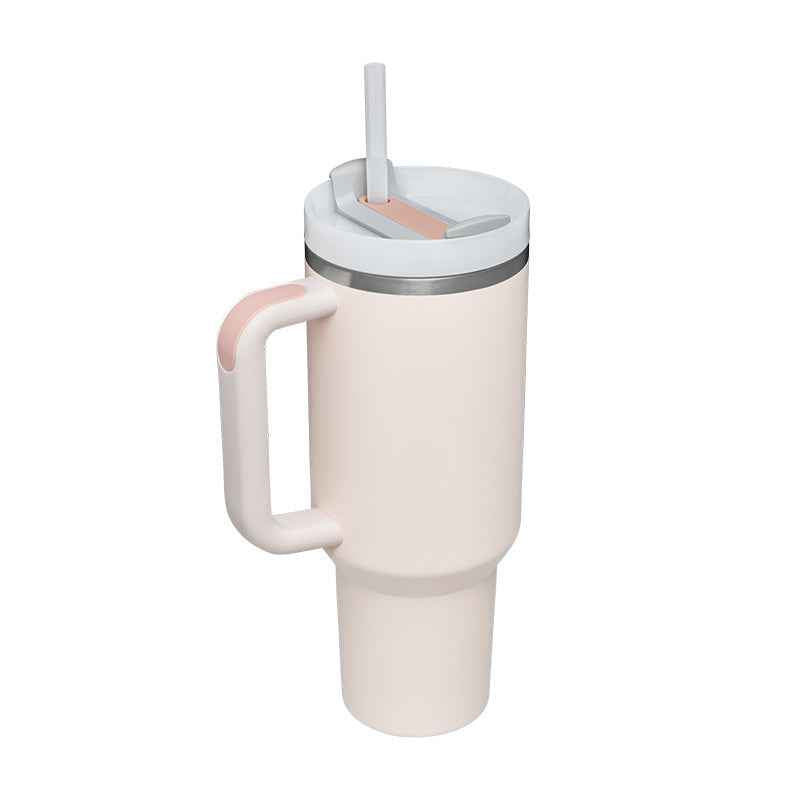 40 oz Insulated Tumbler with Handle & Straw β Stainless Steel Leak-Proof Travel Coffee Cup for Gym, Car & Office