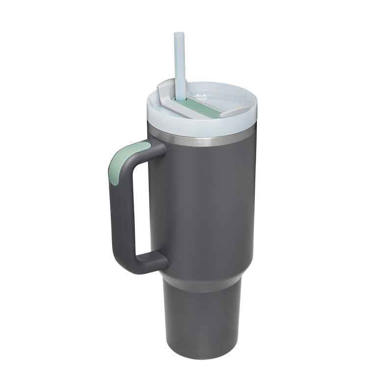 40 oz Insulated Tumbler with Handle & Straw β Stainless Steel Leak-Proof Travel Coffee Cup for Gym, Car & Office