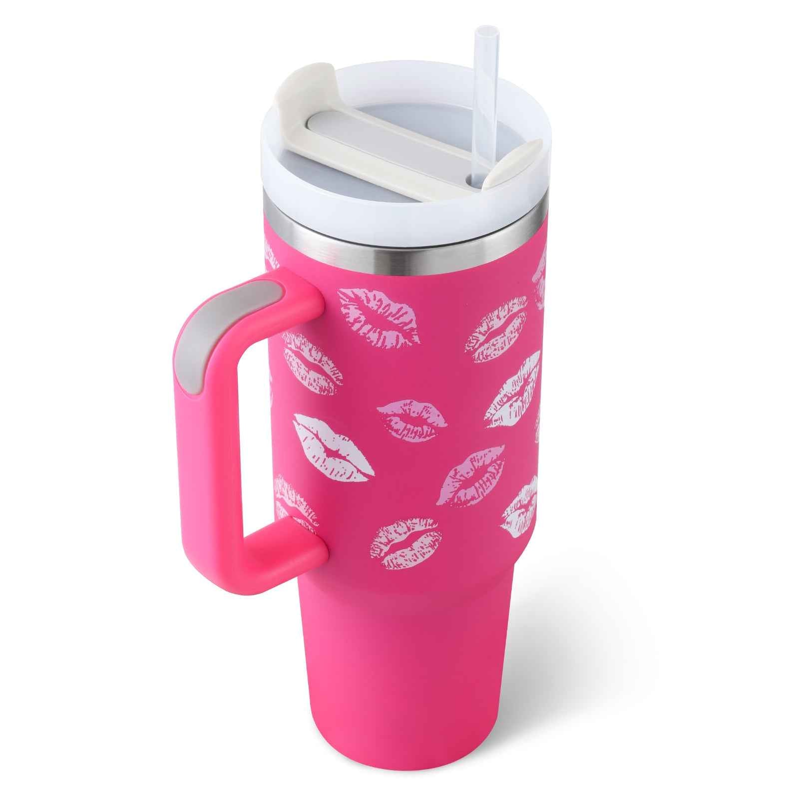 40 oz Insulated Tumbler with Handle & Straw β Stainless Steel Leak-Proof Travel Coffee Cup for Gym, Car & Office