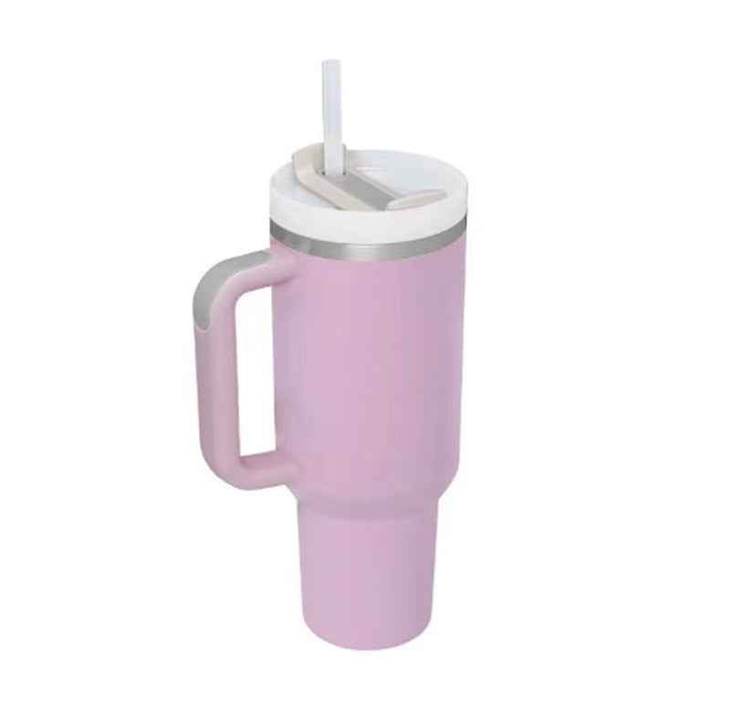 40 oz Insulated Tumbler with Handle & Straw β Stainless Steel Leak-Proof Travel Coffee Cup for Gym, Car & Office