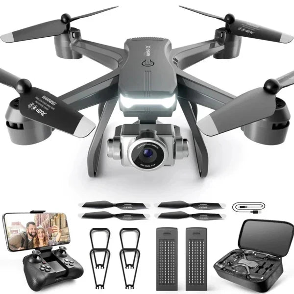 6K HD Dual Camera Drone for Adults & Beginners โ WiFi FPV RC Quadcopter with 2 Batteries & Foldable Design