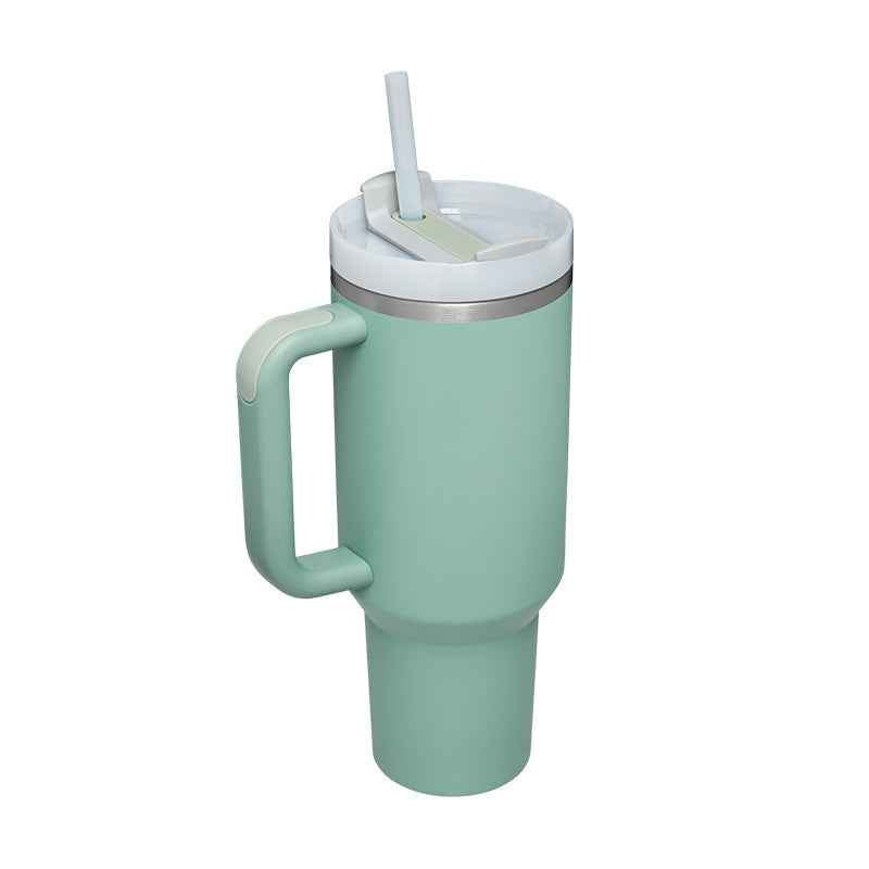 40 oz Insulated Tumbler with Handle & Straw β Stainless Steel Leak-Proof Travel Coffee Cup for Gym, Car & Office