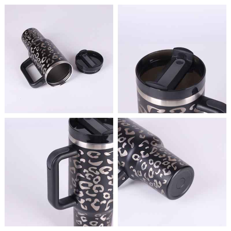 40 oz Insulated Tumbler with Handle & Straw β Stainless Steel Leak-Proof Travel Coffee Cup for Gym, Car & Office