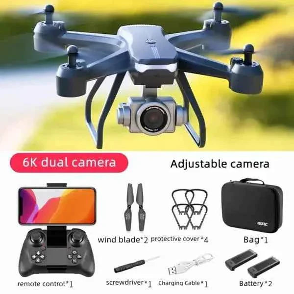 6K HD Dual Camera Drone for Adults & Beginners โ WiFi FPV RC Quadcopter with 2 Batteries & Foldable Design