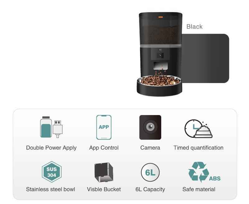 Smart Automatic Pet Feeder with HD Camera β WiFi App-Controlled Dog & Cat Food Dispenser with Two-Way Audio & Video Monitoring