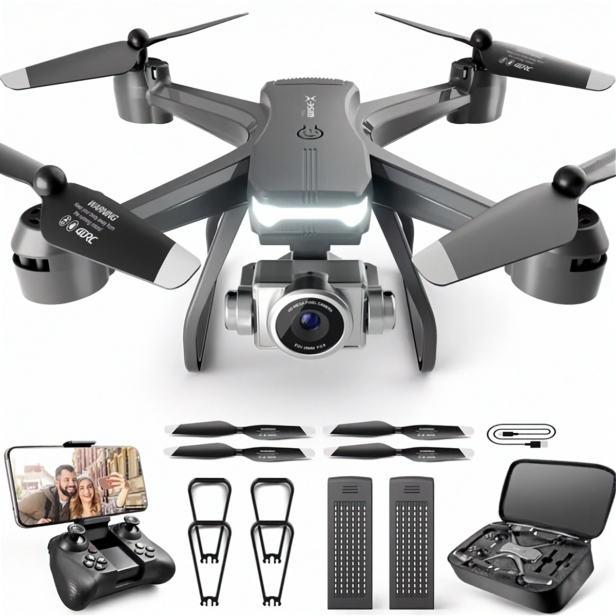 6K HD Dual Camera Drone for Adults & Beginners โ WiFi FPV RC Quadcopter with 2 Batteries & Foldable Design
