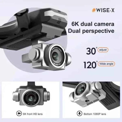 6K HD Dual Camera Drone for Adults & Beginners — WiFi FPV RC Quadcopter with 2 Batteries & Foldable Design