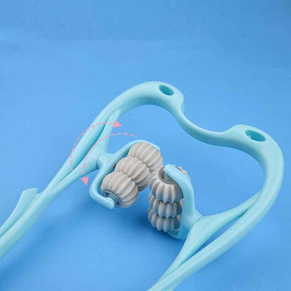 6-Wheel Manual Neck Massager Roller — Handheld Cervical Spine Pressure Relief Tool for Neck, Shoulders & Back