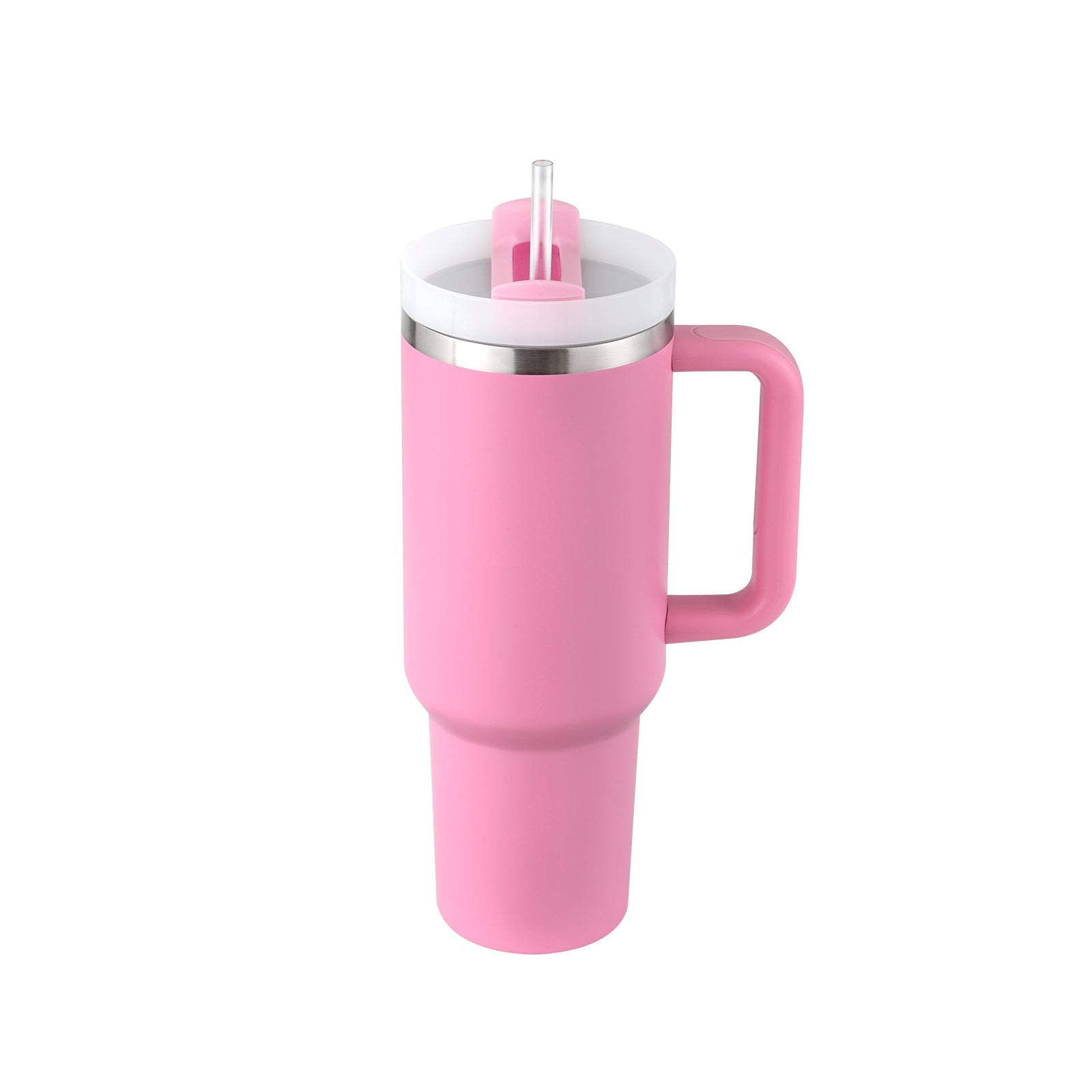 40 oz Insulated Tumbler with Handle & Straw — Stainless Steel Leak-Proof Travel Coffee Cup for Gym, Car & Office