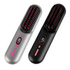 Cordless Hair Straightener Brush — Rechargeable Negative Ion Styling Comb with 12 Heat Settings, LCD Display & Anti-Scald Protection