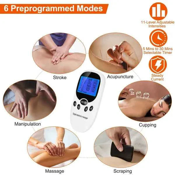 TENS Unit for Back Pain & Sciatica — Dual Channel EMS Muscle Stimulator & Nerve Stimulator for Knee Pain, Chronic Pain & Drug-Free Physical Therapy | Electrode Pads Included