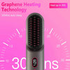 Cordless Hair Straightener Brush — Rechargeable Negative Ion Styling Comb with 12 Heat Settings, LCD Display & Anti-Scald Protection